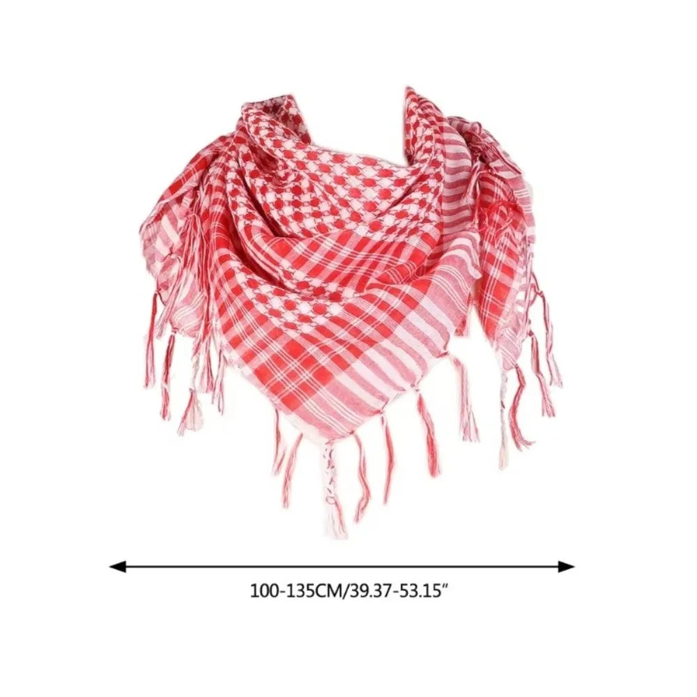Arabic Scarf Large Arab Shemagh Headscarf with Tassel Costume Desert Scarf Head Neck Scarf for Men Women new Scarf &amp;Wrap