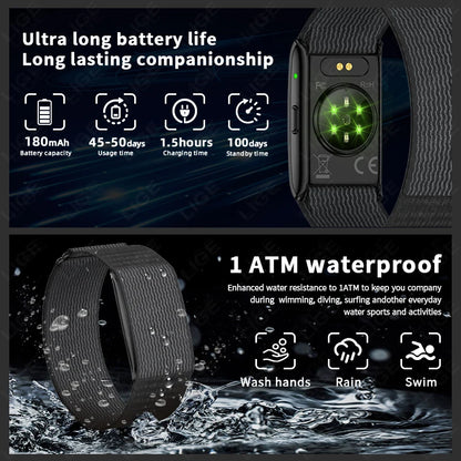 LIGE NO Screen Smart Wristbands With Heart Rate Sleep AI Health Monitor Report Smart Bracelet Incoming Call Notification Watches
