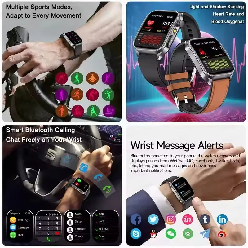 2026Hot AI-GPT Diagosis ECG Health SmartWatch Blood Pressure Lipid Uric Acid 650nm Dual-Probelaser Heart Analysis Smart bracelet