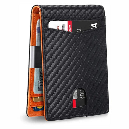 Rfid Carbon Fiber Luxury Men Wallets Money Bag Slim Thin Man Card Holder Wallet for Men Small Short Purse Male Vallet Billfold