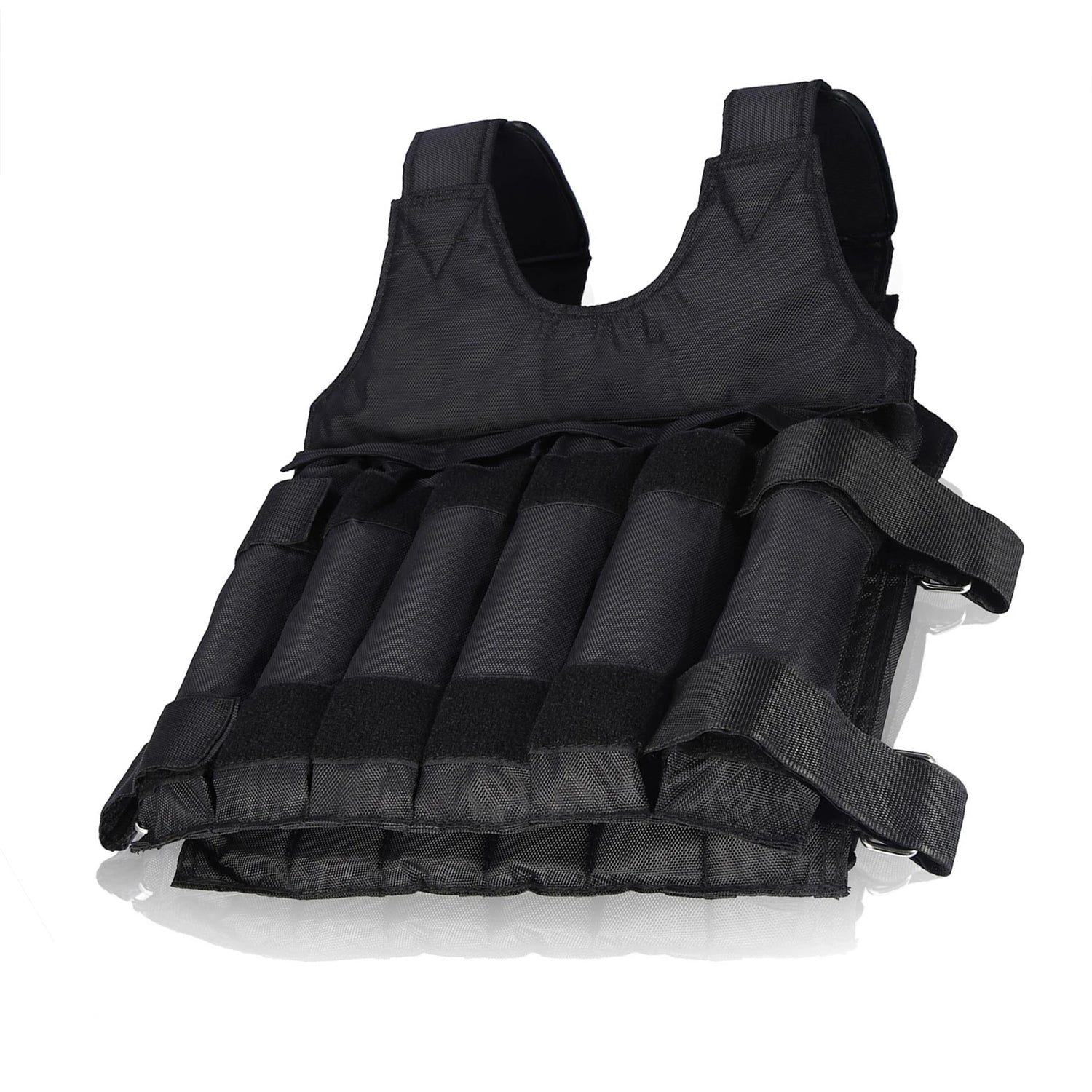 Max.50kg Loading Fitness Weighted Vest with 12 Pouches Training Fitness Jacket Adjustable Fitness Equipment For Boxing Training