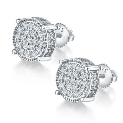 M-JAJA Full Moissanite Stud Earrings for Women/Men Gold Plated S925 Silver Diamond Earrings Fine Jewelry Hip-hop Fine Jewelry