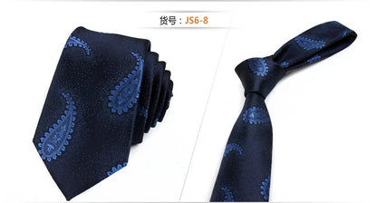 Fashion Ties for Men Accessories 6cm Fashion Business Wedding Classic Silk Tie Blue Black Red Men&