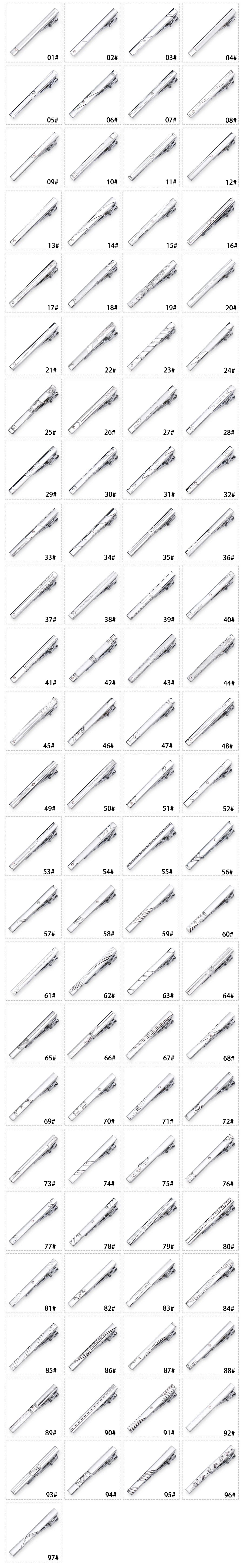 8pcs Tie Clips Metal Diamond With Box For Men Wedding Mens Necktie Clips Set Chrome Stainless Steel Jewelry Gentleman Ties Pin