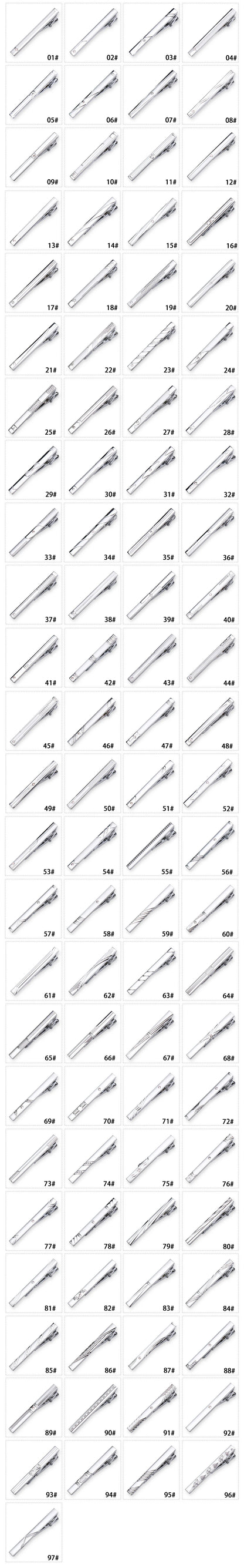 8pcs Tie Clips Metal Diamond With Box For Men Wedding Mens Necktie Clips Set Chrome Stainless Steel Jewelry Gentleman Ties Pin