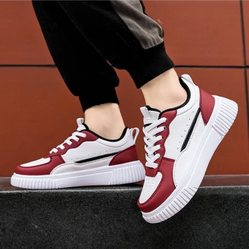 YRZL Mens Sneakers Autumn White Shoes Lightweight Thick Sole Non Slip Skatebaord Shoes Unisex Casual Sports Shoes for Man