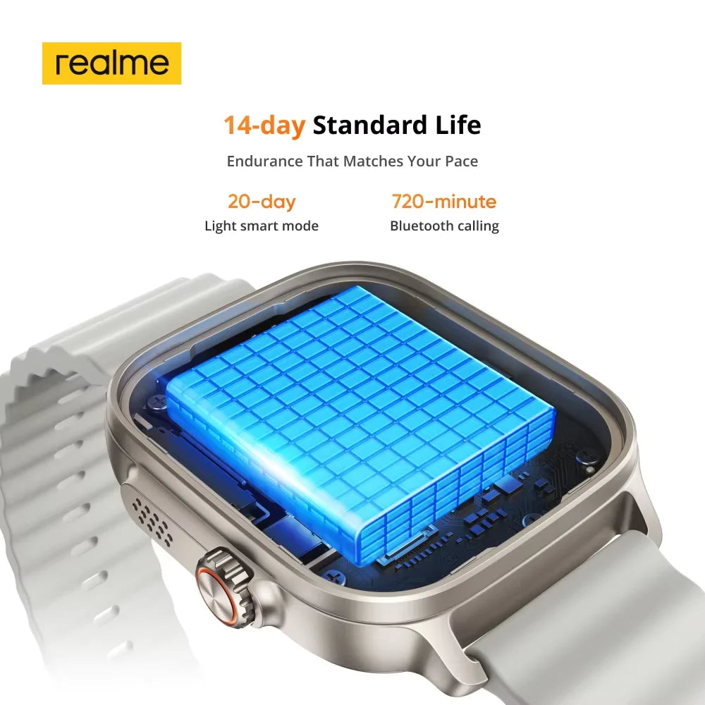 realme Watch 5 Smart Watch Global Version 1.97" AMOLED Display Sports &amp; Health Monitoring 14-day Battery Life IP68 Bluetooth 5.3
