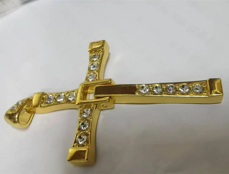 7.8*4.5cm Big Size Alloy Solid Cross Pendant Necklace 60cm Length Stainless Steel Chain Men Women Neck Jewelry Drop Shipping