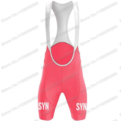 2025 SYN Cycling Jersey Set Pink Orange Green Grey Cycling Clothing Men Short Sleeve Kit Road Bike Shirt Suit Bicycle Bib Shorts