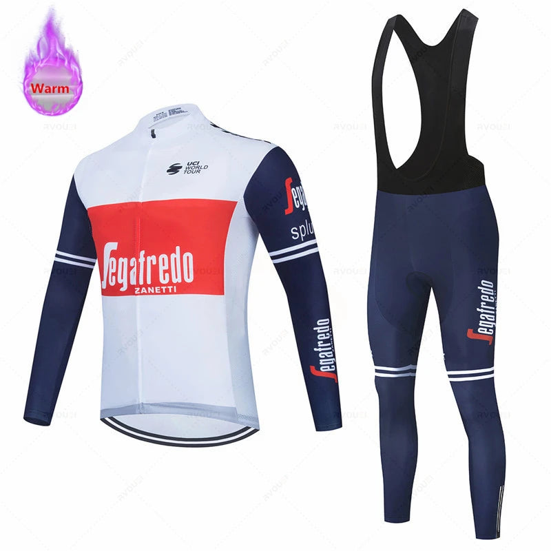 2026 Lidl Team Winter Thermal Fleece Cycling Jersey Set Sports Bike Suit Mountian Bicycle Clothing Ropa Ciclismo Invierno Hombre