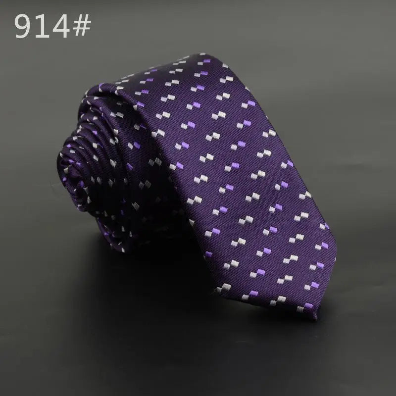 5cm Width Mens Ties New Fashion Plaid Neckties Corbatas Gravata Jacquard Woven Slim Tie Business Wedding Stripe Neck Tie For Men