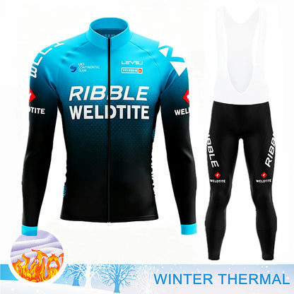 2027 Winter Thermal Fleece Cycling Clothes Long Sleeve Uniform Costume Sport Bike MTB Fleece Jersey Sports Set Bicycle Clothing