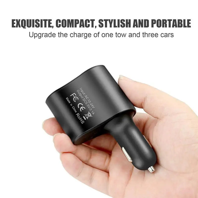 3 In1 USB Car Charger 12v/24v Car Splitter Adapter Fast double Charging Outlet Smart 80w Multifunctional Car Phone Charger