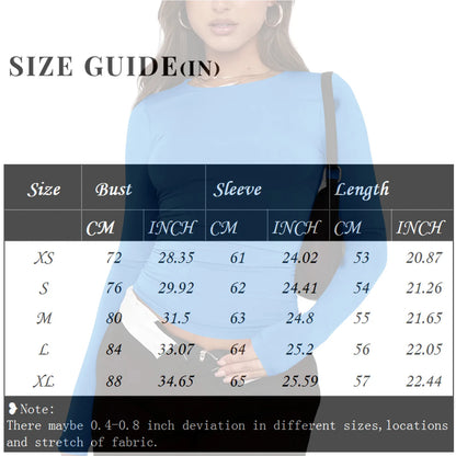 Women Fashion Casual Long Sleeve T Shirt Lady Minimalist Style Solid Color Round Neck Top Female Casual Skinny Daily Clothes
