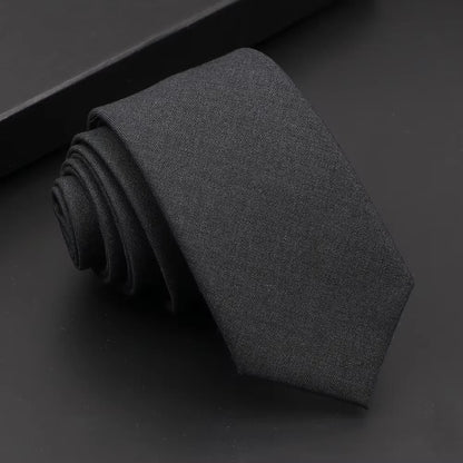 Classic Mens Solid Cotton Handmade 6cm Ties Striped Narrow Collar Slim Necktie Black Red Blue Formal Business Wedding Tie Gift