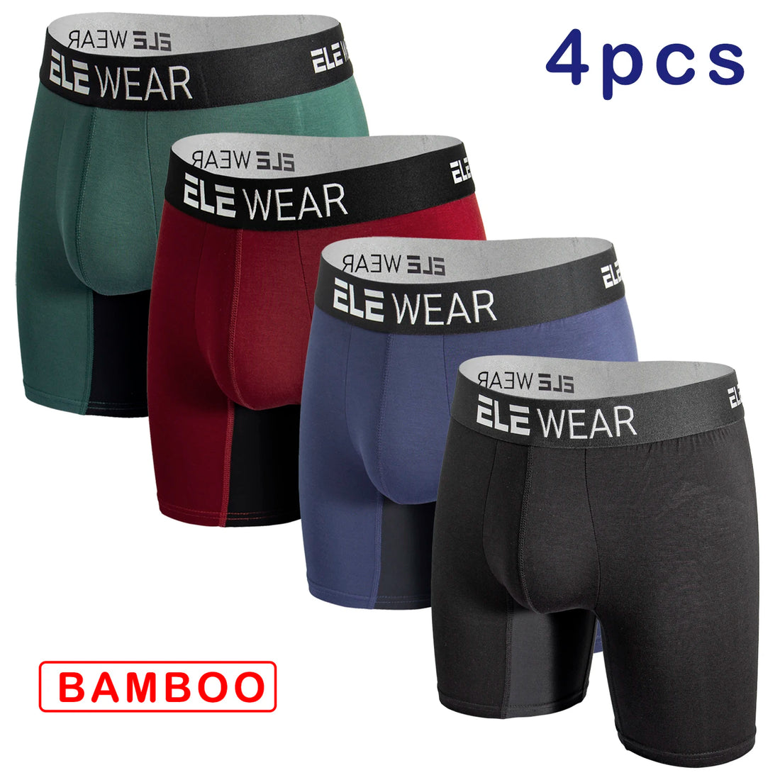 4 pcs Bamboo Men Underwear Boxers Breathable Mens Boxershorts Men&