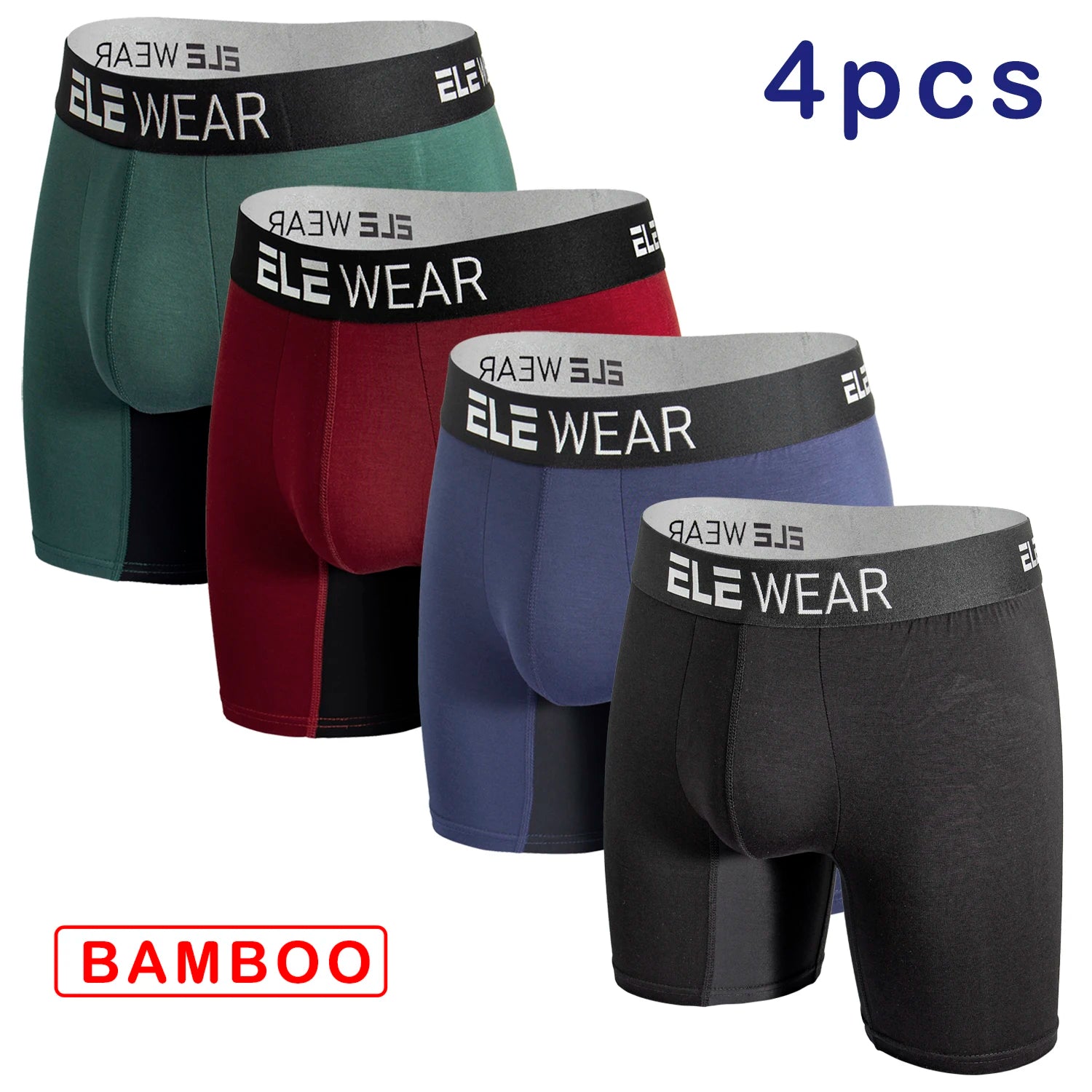 4 pcs Bamboo Men Underwear Boxers Breathable Mens Boxershorts Men&