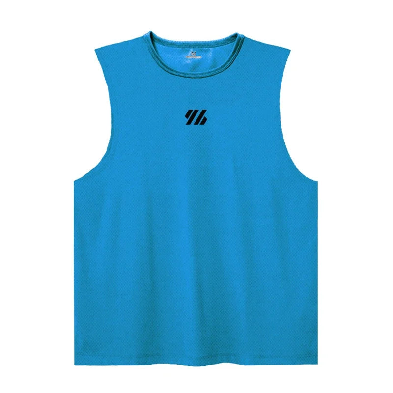 2025 Summer Gym Vest High Quality Mesh Shirt Sleeveless T-shirts Men Tank Tops Basketball Running Fitness Sports Vest Men