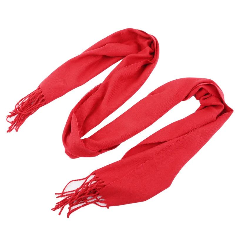 Tassel Scarfs Imitation Cashmere Men Solid Color Fashions Winter Warmth Windproof Thickened Elongated Scarf Women&