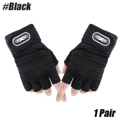 1 Pair Workout Gloves, Antislip Weight Lifting Gloves, Superior Grip &amp; Palm Protection for Weightlifting, Fitness, Gym, Cycling