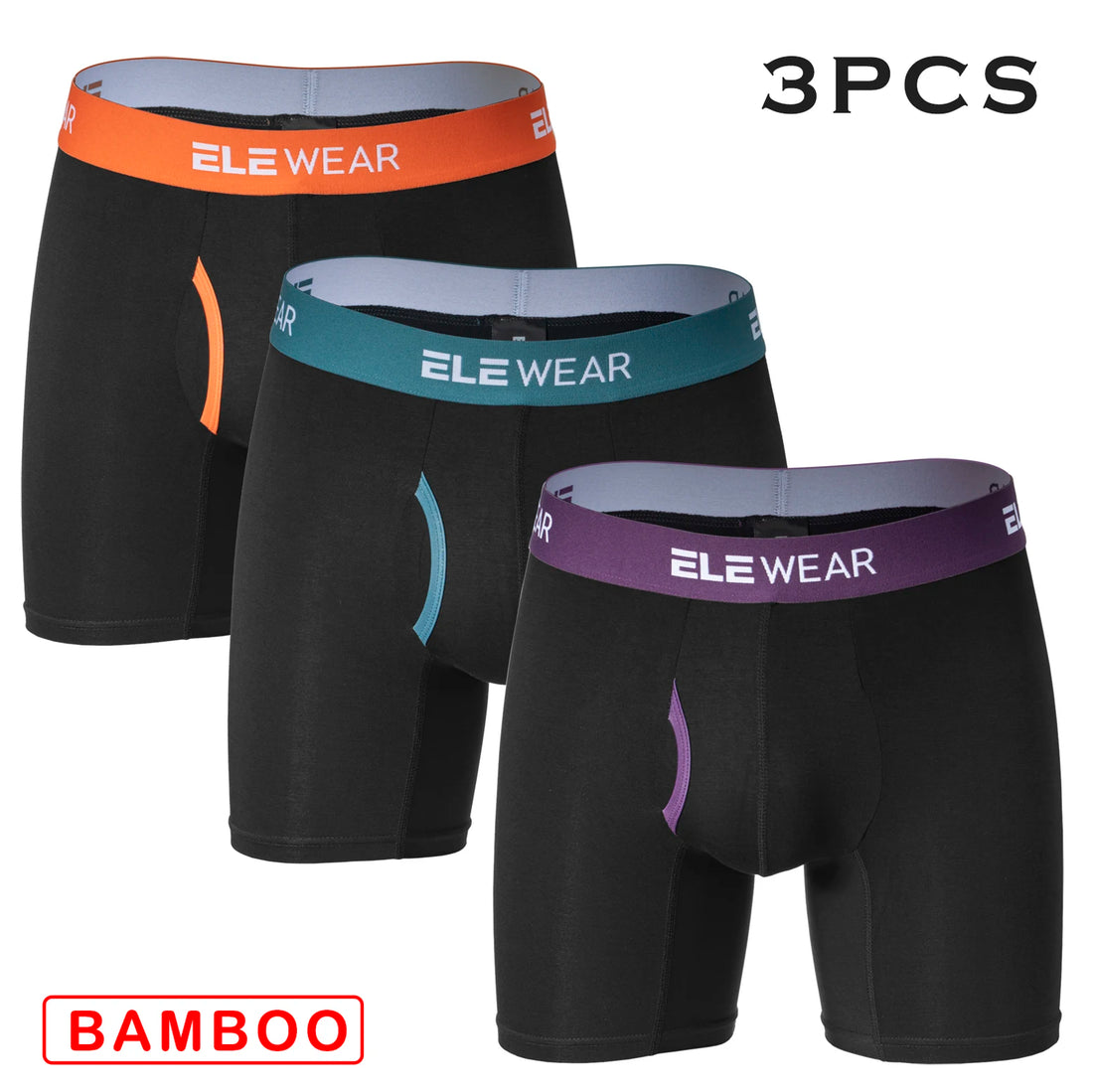 3 pcs Bamboo Men Underwear Boxers With Opening Breathable Boxershorts Men&