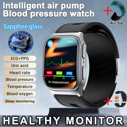 GUHUAVMI New Smart Watch Airbag air pump measurement Blood pressure Health Sport 2.06 inch AMOLED retina touch screen Smartwatch