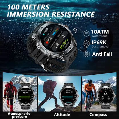 T-Rex 3 ULtra Military Grade 1000mAh Battery Smart Watch 10ATM Waterproof GPS call AMOLED HD Men 100+Sports 2025 New Smart watch