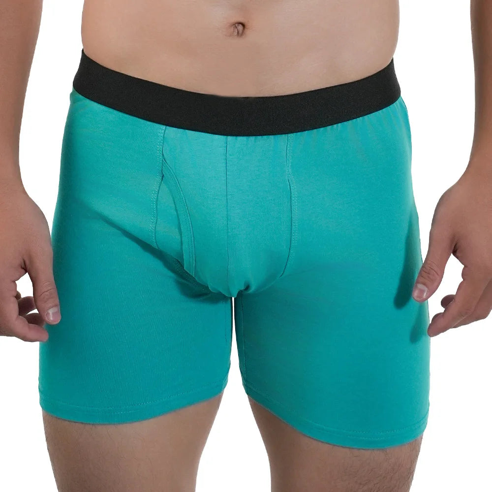 Mens Long Boxer Briefs Youth Sports Underwear Cotton Underpants Breathable Stretch Panties Plus Size Boxers Shorts Mens Gifts