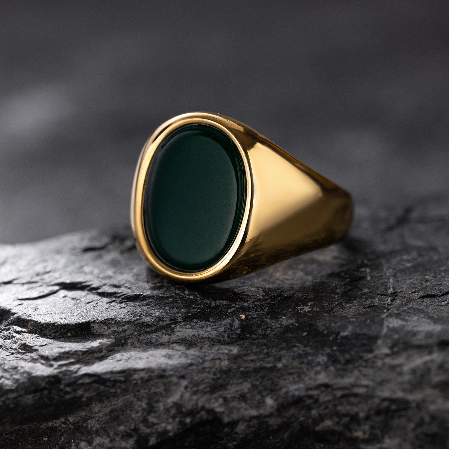 Luxurious Retro Black Agate &amp; Tiger Eye Stone Men Women  Trendy Ring - Casual Fashion, 316L Stainless Steel Handmade Jewelry
