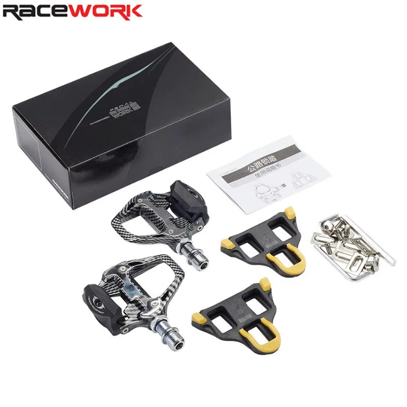 RACEWORK R358 Self-locking Pedals For Road Bikes For LOOK SPD Nylon Made Of Carbon Fiber