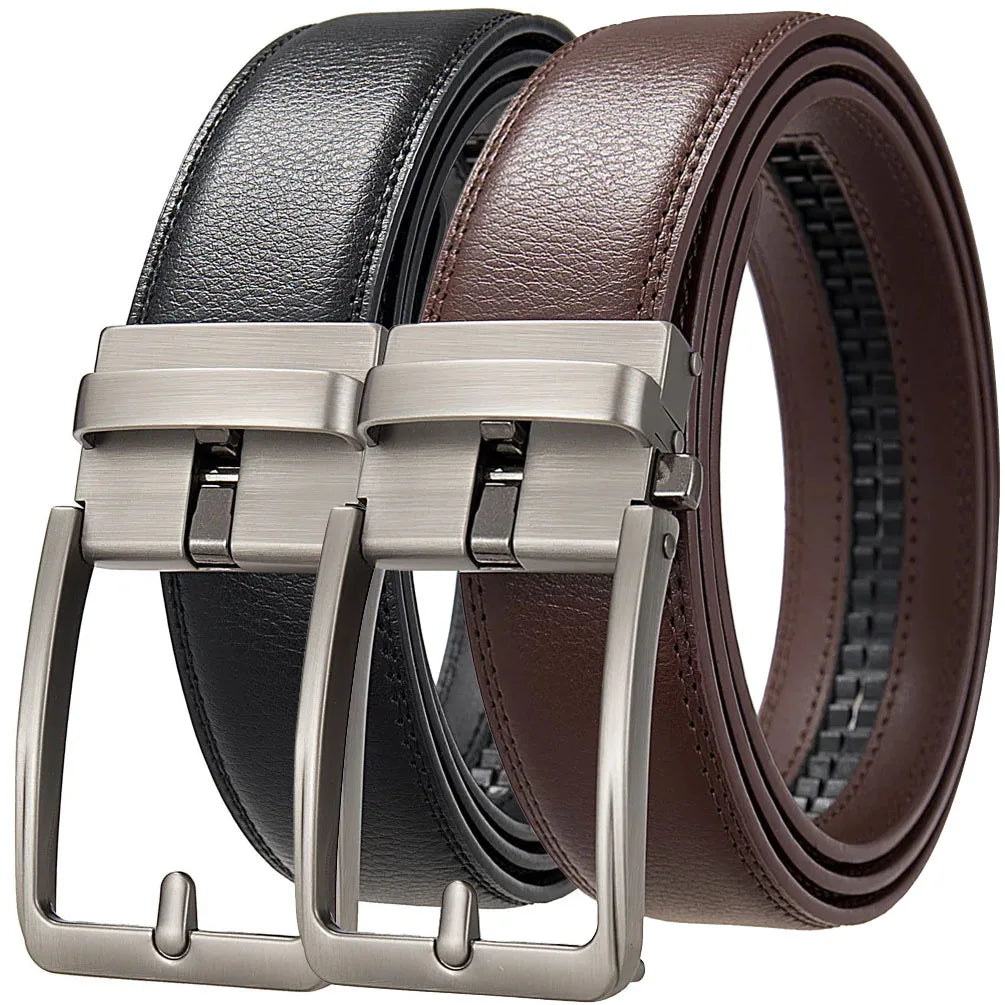 Click Belts for Men Luxury Brand Designer Fashion Automatic Buckle Genuine Leather Men&