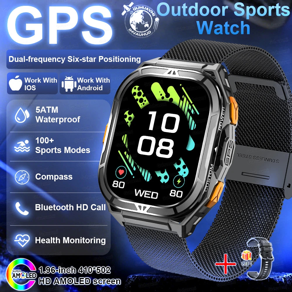 Outdoor TREX3 Smartwatch GPS 10ATM Waterproof Compass Altimeter 530mAh Battery Bluetooth Call Men Sports Smart Watch GUHUAVMI