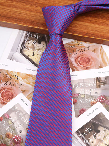 Brand Classic Black Red Solid Stripes 8 cm Polyester Tie For Men Suit Accessories Wedding Gravatas Fit Workplace Birthday Gift