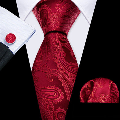 Barry.Wang Jacquard Bright Red Men&