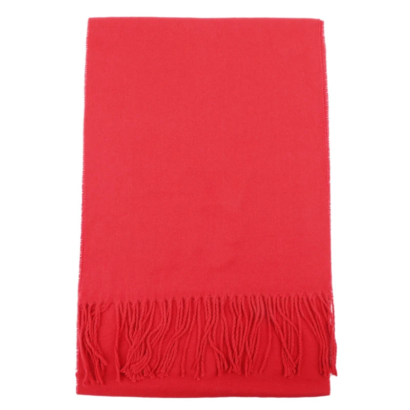 Tassel Scarfs Imitation Cashmere Men Solid Color Fashions Winter Warmth Windproof Thickened Elongated Scarf Women&