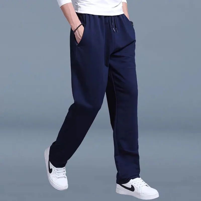 2025 new Straight Spring Autumn Joggers Men Jogging Sweatpants Sportswear Knit Tracksuit Sports Pants Trousers Wide Leg Clothing
