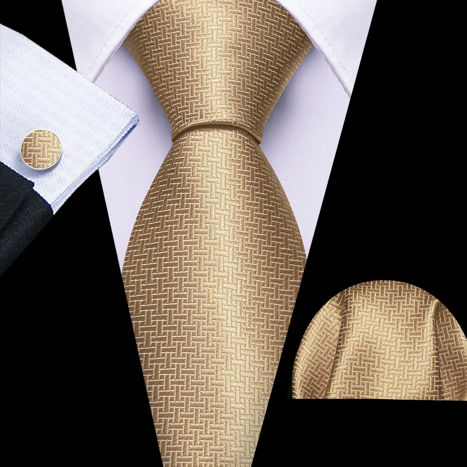 Barry.Wang Jacquard Brown &amp; Gold Men&