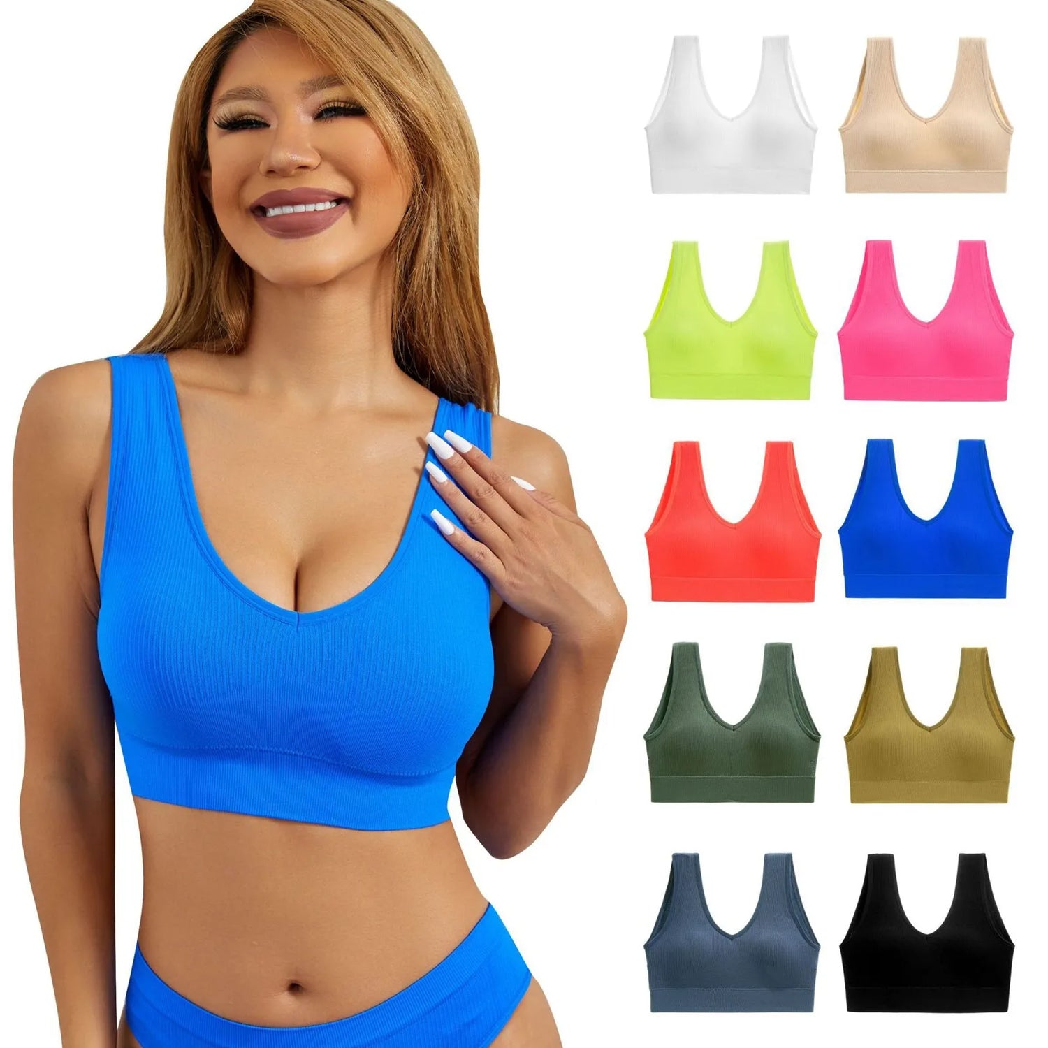 Women Sports Bra Top Push Up Fitness Yoga Bra Underwear Sport Tops for Women Breathable Running Vest Gym Wear