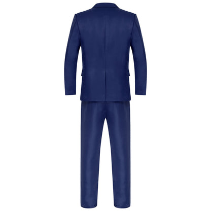 Men Gentleman Suit 2Pcs Formal Uniform Long Sleeve Lapel Blazer Jacket with Pants Office Meetings Business Wedding Party Outfits