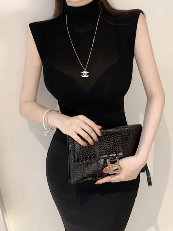 Solid Basic Long Sleeve Womens Tshirt Casual Black White Fashion Top T Shirt Ladies Fashion Korean See Through Tee Shirt