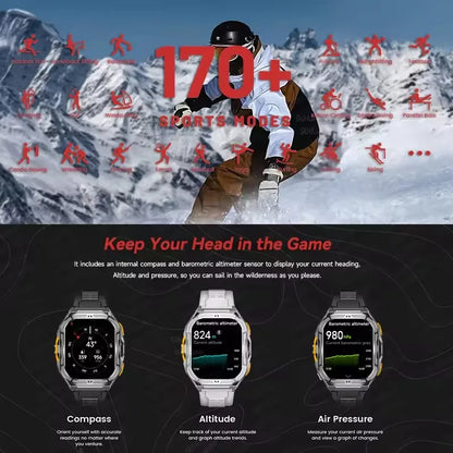 Outdoor TREX3 Smartwatch GPS 10ATM Waterproof Compass Altimeter 530mAh Battery Bluetooth Call Men Sports Smart Watch GUHUAVMI