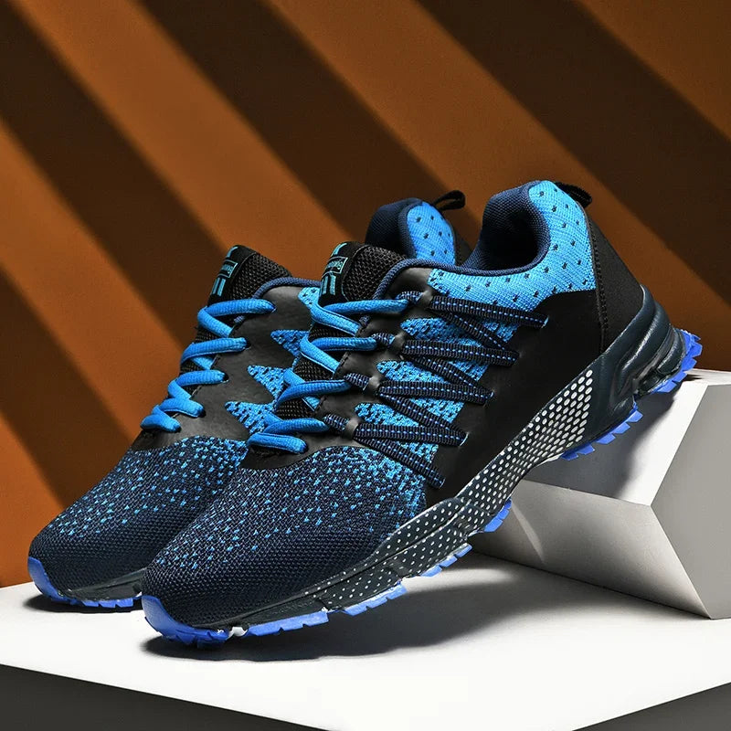2025 Thick Soled Sports Shoes Youth Mesh Breathable Running Shoes Trend Spring Summer Korean Large Black and White Shoes walk