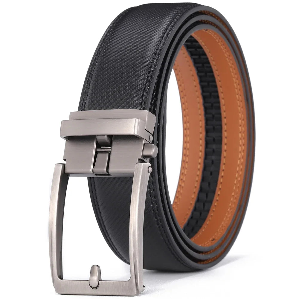Unisex Click Belts for Men Luxury Brand Designer Fashion Automatic Buckle Genuine Leather Men&