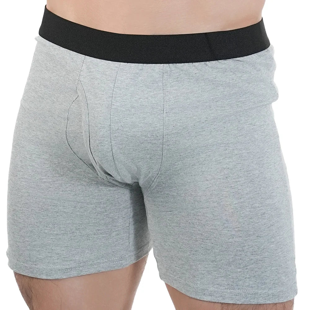 Mens Long Boxer Briefs Youth Sports Underwear Cotton Underpants Breathable Stretch Panties Plus Size Boxers Shorts Mens Gifts