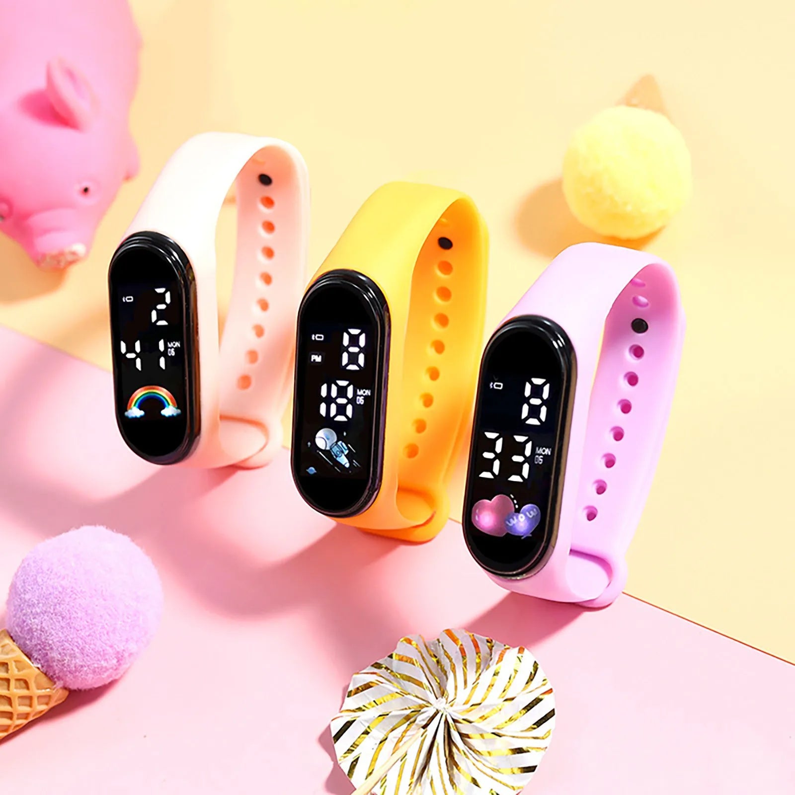 Kawaii Smart Watch For Kids Fashion Outdoor Waterproof Sports Kids&