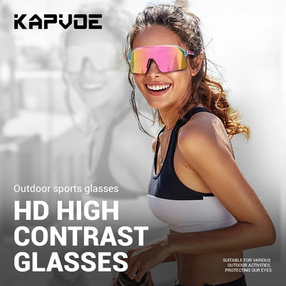KAPVOE Cycling Glasses Outdoor Sports Bicycle Sunglasses Running Eyewear Men MTB Cycling Sunglasses Women Road Bike Glasses
