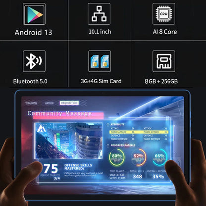 BDF-Y7 New 5G Pad 10.1 Inch Tablets Octa Core 8GB+256GB ROM HD Display Double SIM Dual Cameras Tablet Pc with Keyboard Mouse