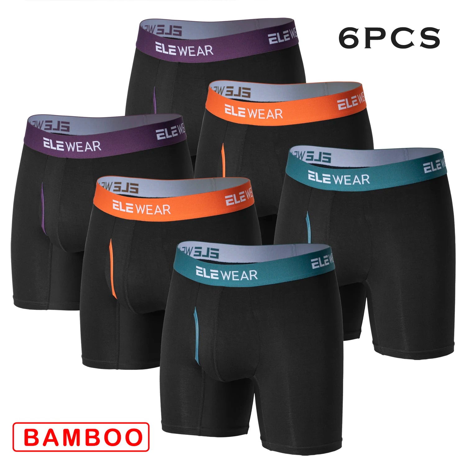 6 pcs Bamboo Men Underwear With Opening Breathable Mens Boxershorts Men&