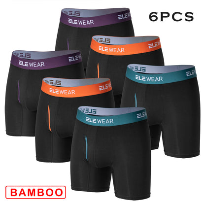 6 pcs Bamboo Men Underwear With Opening Breathable Mens Boxershorts Men&