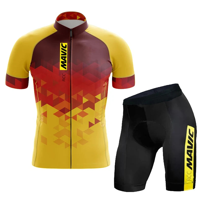 RCC MAVIC Pro Team Cycling Jersey Set Cycling Clothing Summer Road Bike Shirts Suit Bicycle Bib Shorts MTB Ropa Ciclismo Maillot